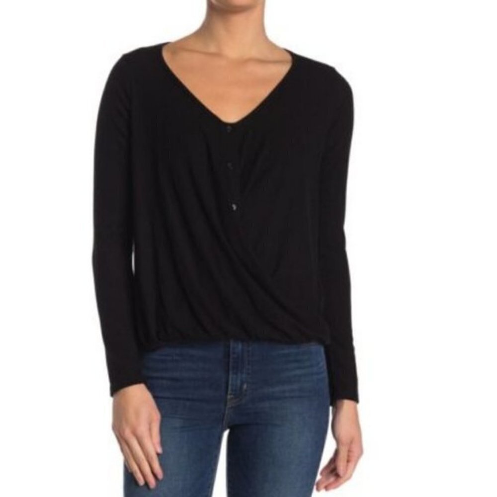 White Willow Long Sleeve Textured Button Front Top Size S NWT